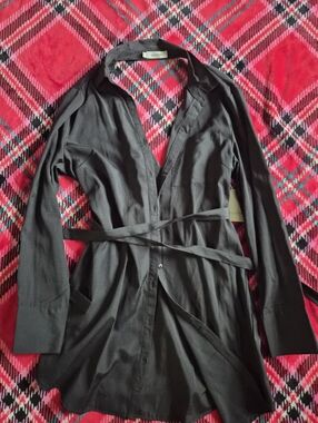 Passport Black Wrap Backless Dress with Tie Waist